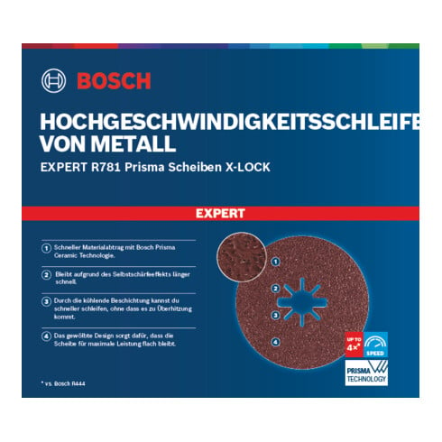 Bosch Disco in fibra EXPERT R781 Prisma Ceramic X-LOCK