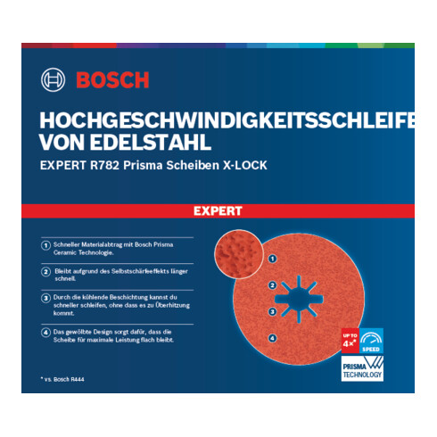 Bosch Disco in fibra EXPERT R782 Prisma Ceramic X-LOCK