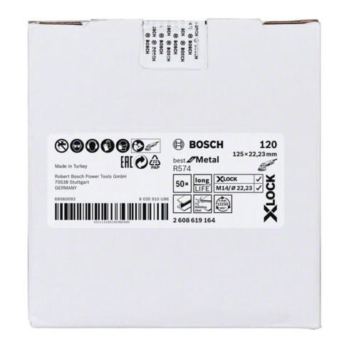 Bosch Disco in fibra X-LOCK R574 Best for Metal