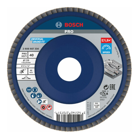 Bosch Disco lamellare X571 Best for Metal, dritto, plastica