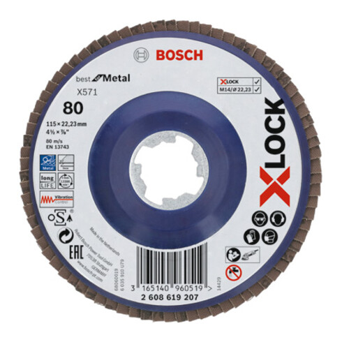 Bosch Disco lamellare X-LOCK X571 Best for Metal, dritto