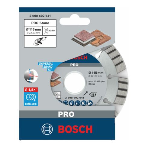 Bosch Disco per troncatura diamantato Best for Stone 115 x 22,23 x 2,2 x 12 mm