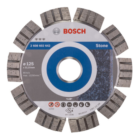 Bosch Disco per troncatura diamantato Best for Stone 125 x 22,23 x 2,2 x 12 mm
