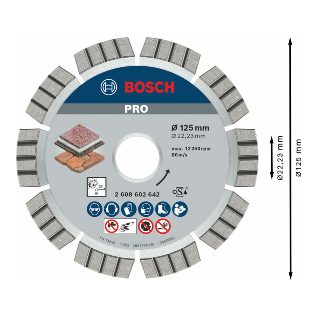Bosch Disco per troncatura diamantato Best for Stone 125 x 22,23 x 2,2 x 12 mm