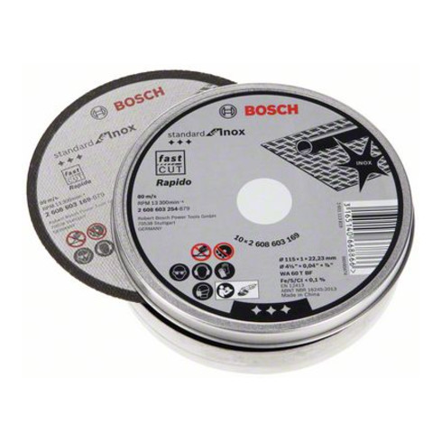 Bosch Disco per troncatura dritto Standard for Inox Rapido WA 60 T BF
