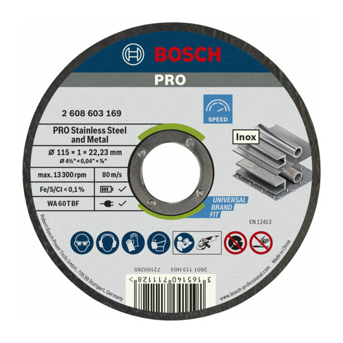 Bosch Disco per troncatura dritto Standard for Inox Rapido WA 60 T BF