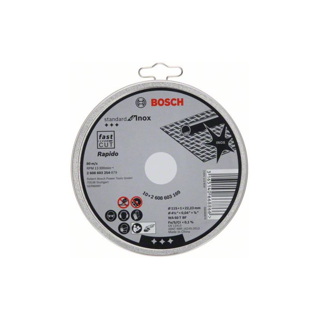 Bosch Disco per troncatura dritto Standard for Inox Rapido WA 60 T BF