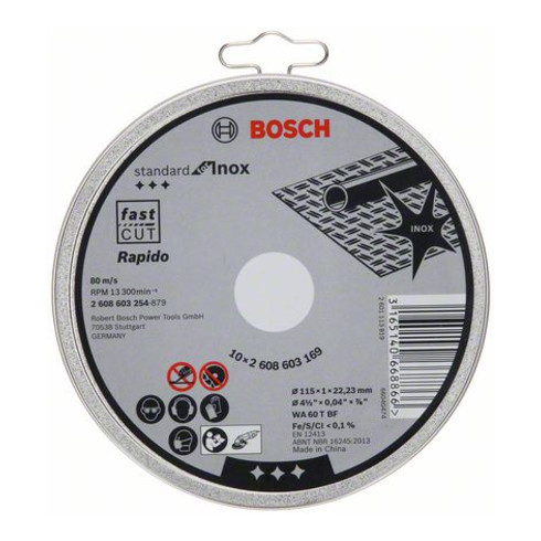Bosch Disco per troncatura dritto Standard for Inox Rapido WA 60 T BF