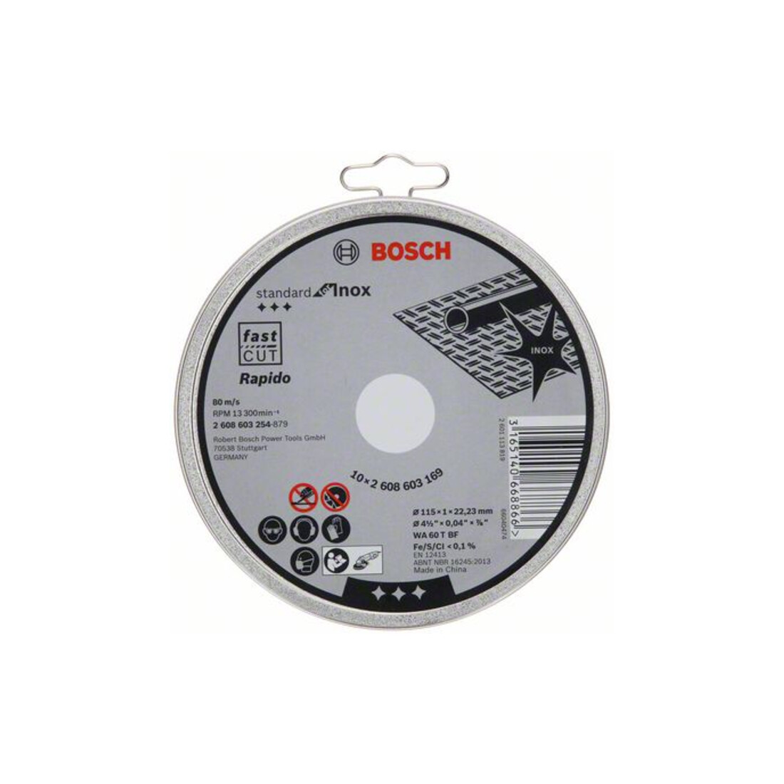 Bosch Disco per troncatura dritto Standard for Inox Rapido WA 60 T BF