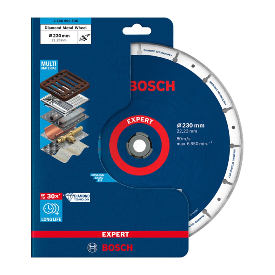 Bosch Disco per troncatura EXPERT Diamond Metal Wheel 230 x 22,23 mm per smerigliatrici angolari grandi con ghiera di serraggio