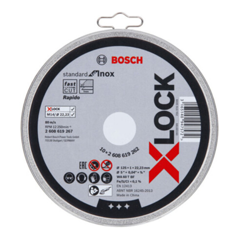 Bosch Disco da taglio dritto X-LOCK Standard for Inox
