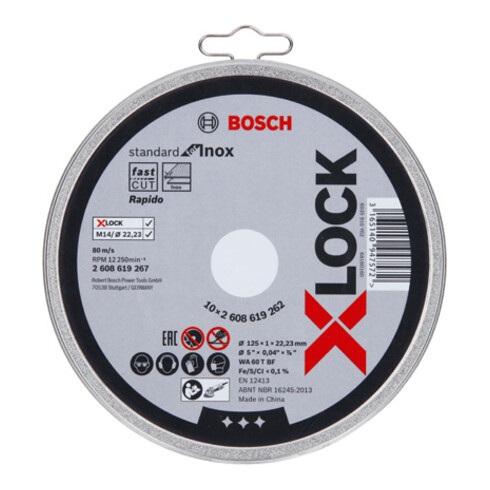Bosch Disco da taglio dritto X-LOCK Standard for Inox