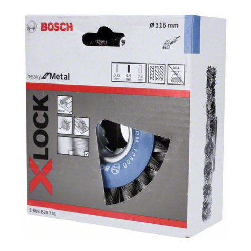 Bosch Spazzola a disco Heavy for Metal X-LOCK annodata, 115mm 0,5mm 12mm