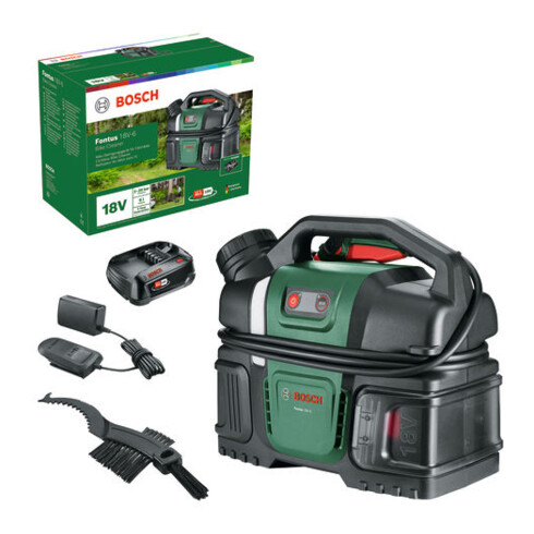 Bosch Dispositivo di pulizia a batteria per esterni Fontus 18V-6 con pacco batteria