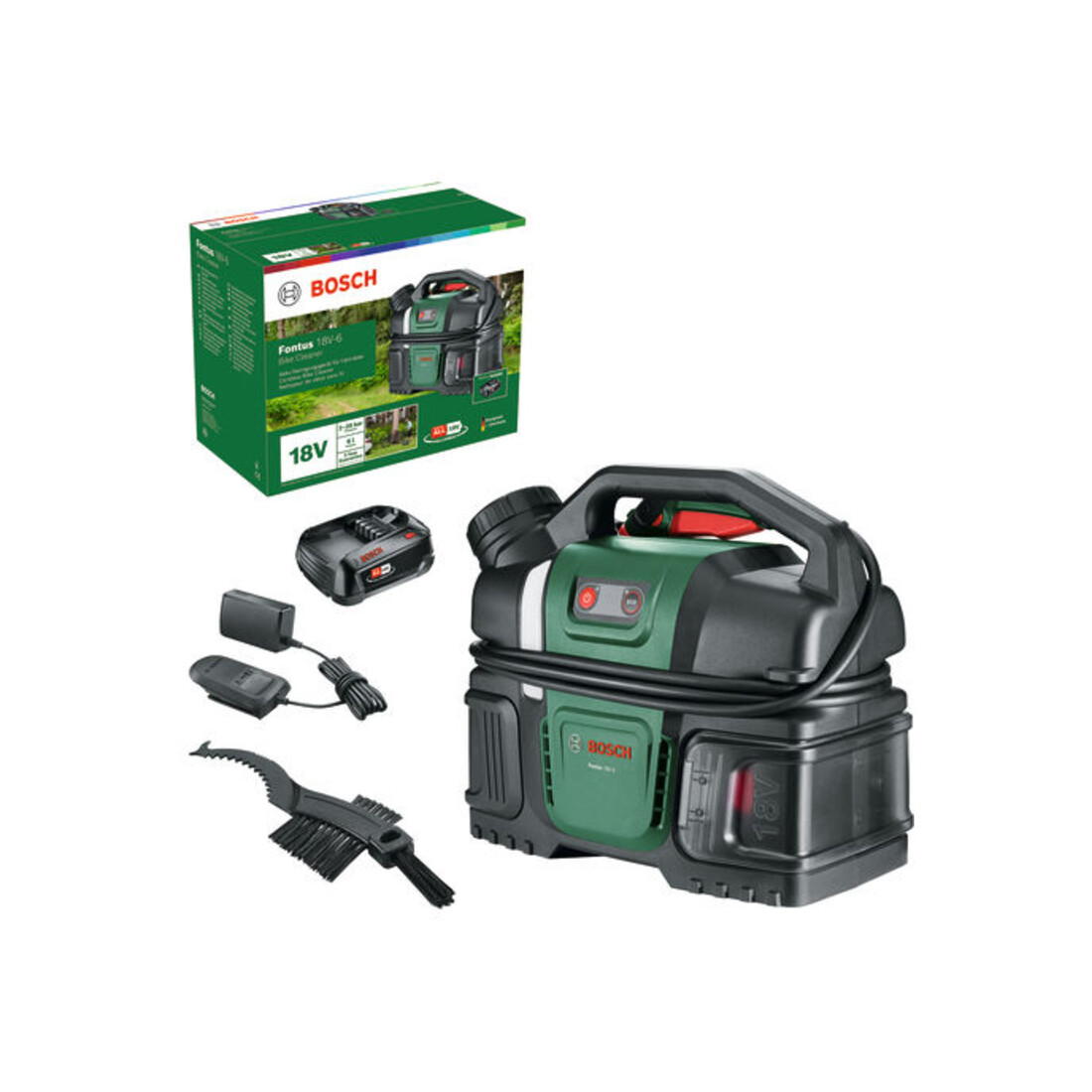 Bosch Dispositivo di pulizia a batteria per esterni Fontus 18V-6 con pacco batteria