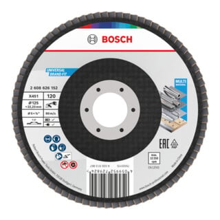 Bosch Disque abrasif à lamelles 125 mm, T27, K120
