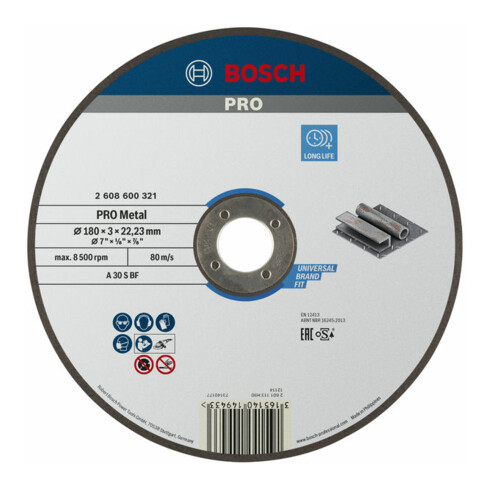 Bosch Disque de coupe droit Expert pour Métal A 30 S BF 180 mm 3,0 mm 3,0 mm