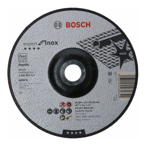 Bosch doorslijpschijf Expert for Inox, gekarteld