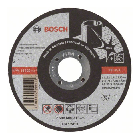 Bosch doorslijpschijf recht Expert for Inox AS 30 S INOX BF 115 mm 2,5 mm