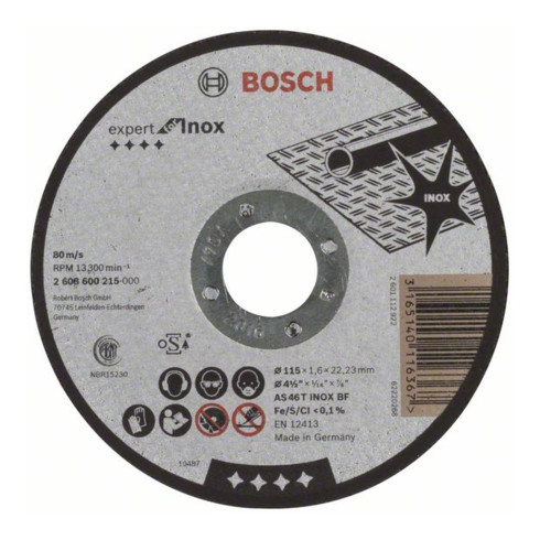 Bosch doorslijpschijf recht Expert for Inox AS 46 T INOX BF 115 mm 1,6 mm
