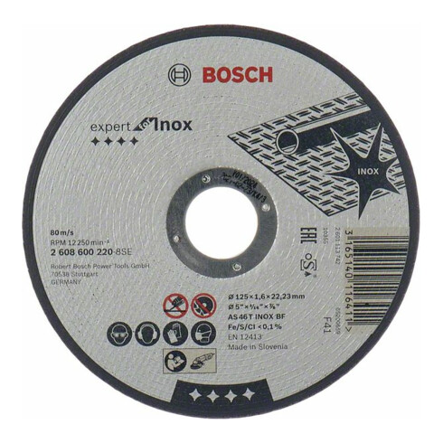 Bosch doorslijpschijf recht Expert for Inox AS 46 T INOX BF 125 mm 1,6 mm