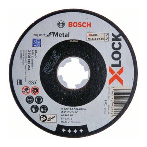 Bosch doorslijpschijf X-LOCK recht Expert for Metal AS 46 S BF 125 x 22,23 x 1,6 mm