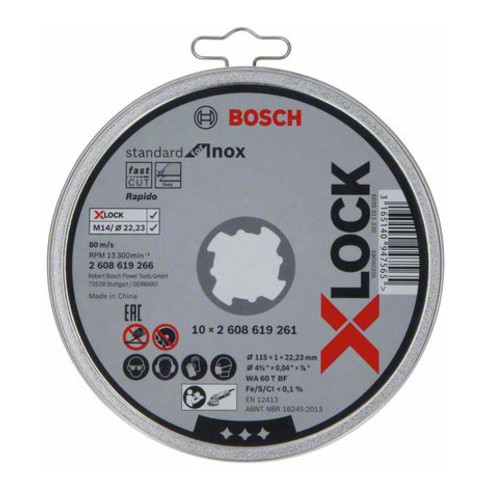 Bosch X-LOCK doorslijpschijf Standard for Inox WA 60 T BF