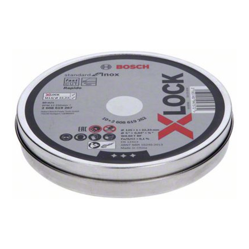 Bosch X-LOCK Standard for Inox doorslijpschijf, recht