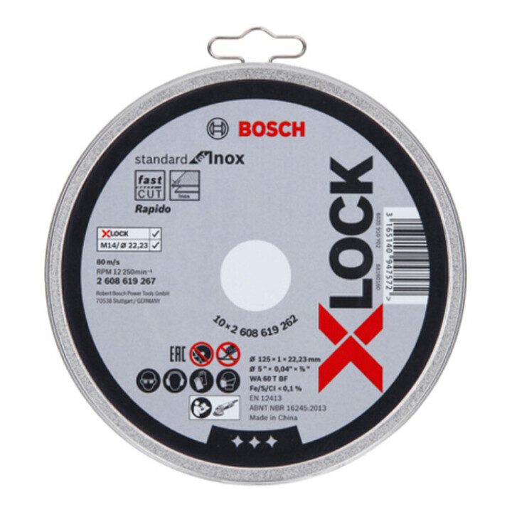 Bosch doorslijpschijf X-LOCK recht Standard for Inox WA 60 T BF 125 x 1 mm