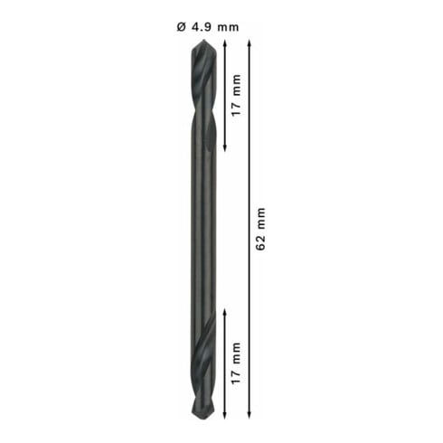 Bosch Doppelendbohrer HSS-G 4,9 x 17 x 62 mm