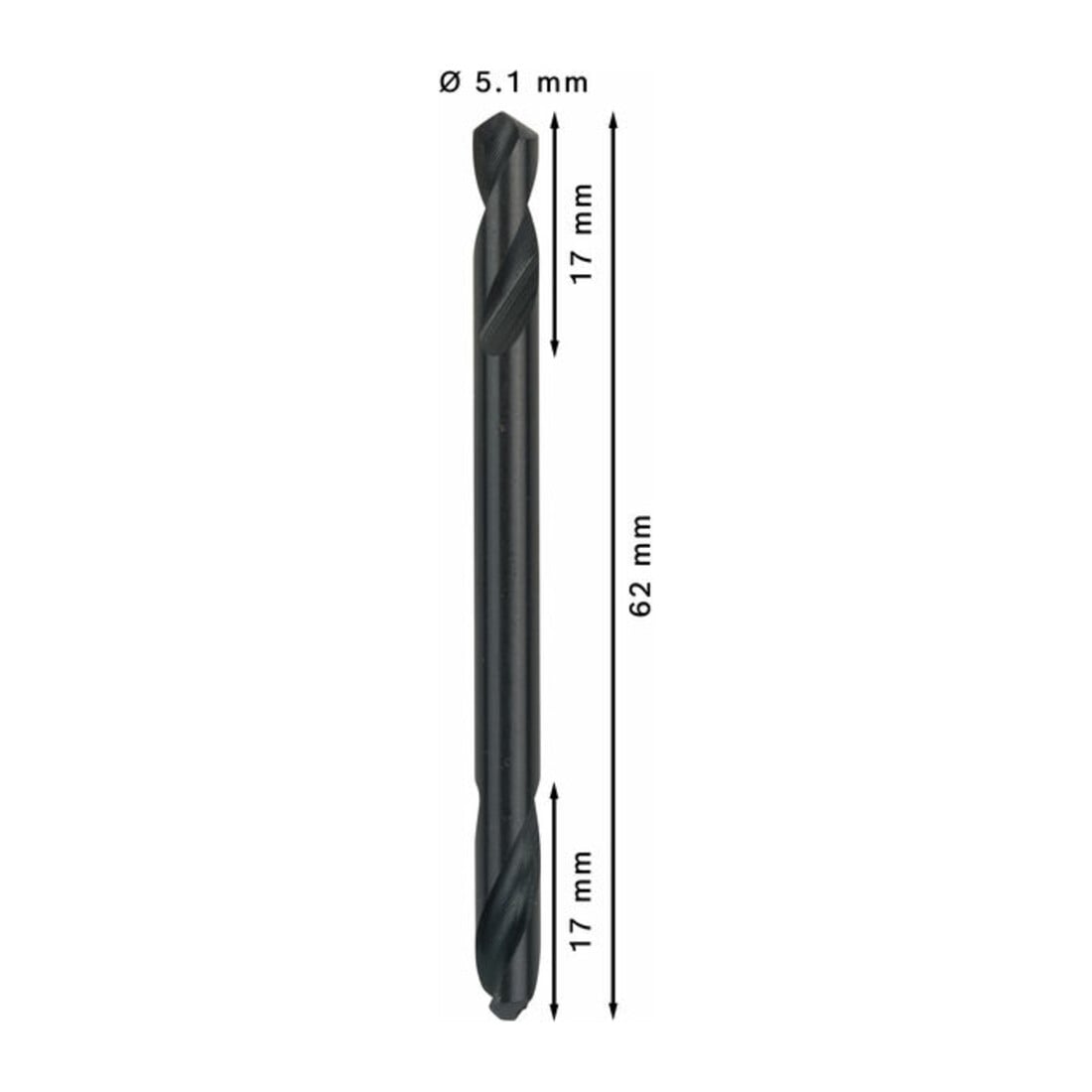 Bosch Doppelendbohrer HSS-G 5,1 x 17 x 62 mm