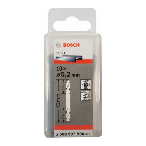 Bosch Doppelendbohrer HSS-G 5,2 x 17 x 62 mm