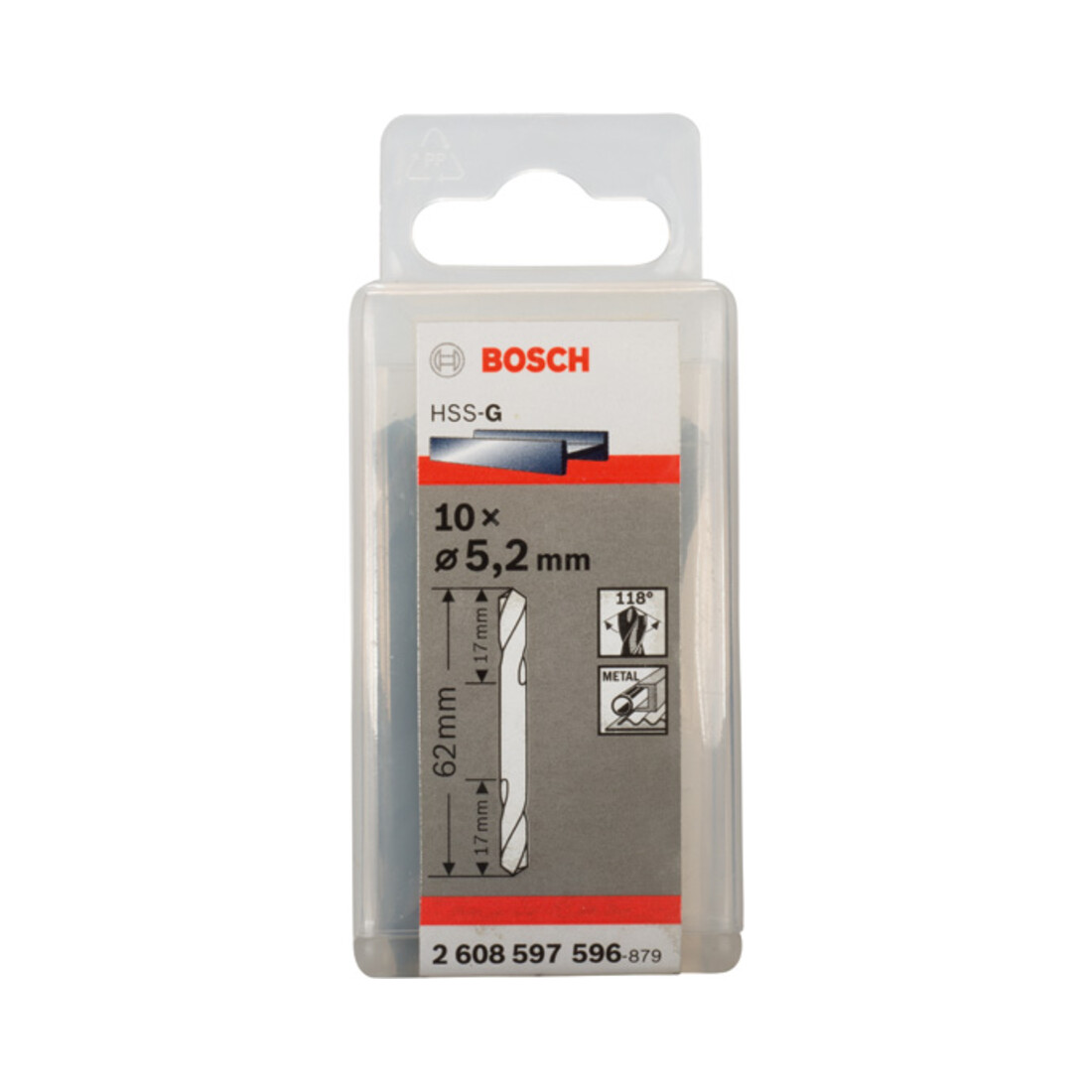Bosch Doppelendbohrer HSS-G 5,2 x 17 x 62 mm