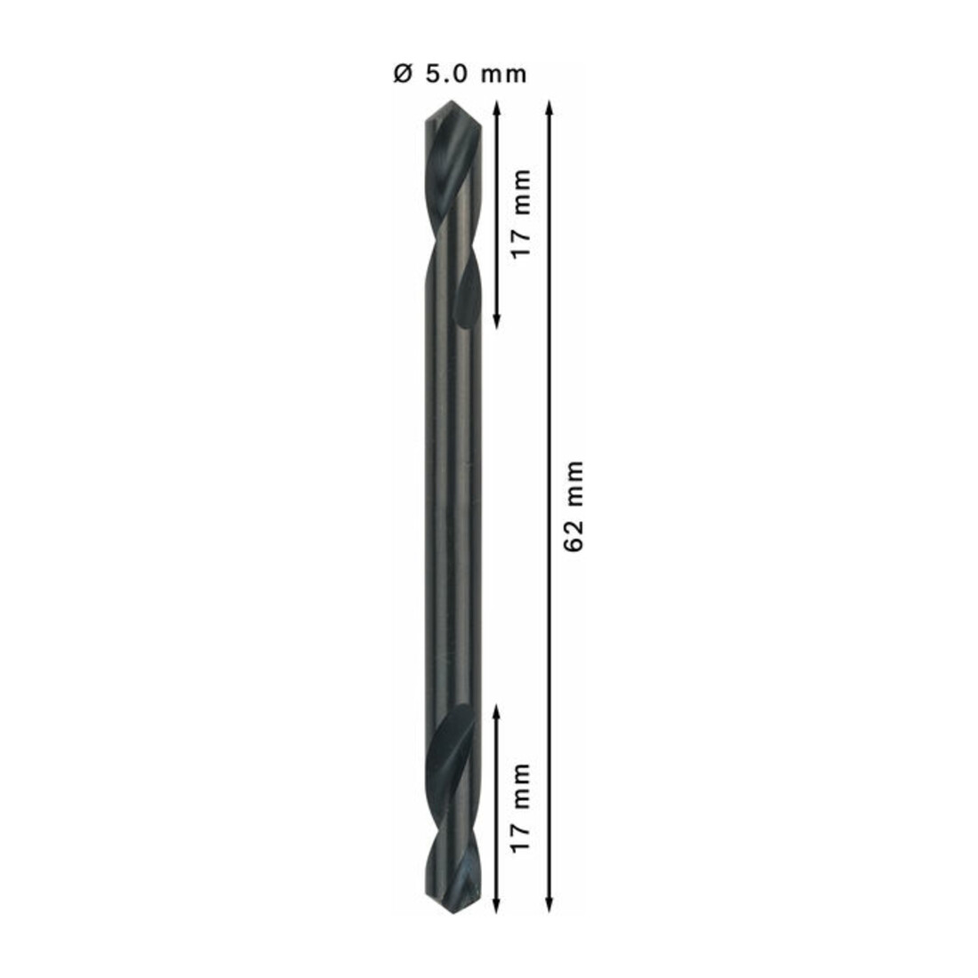 Bosch Doppelendbohrer HSS-G 5 x 17 x 62 mm