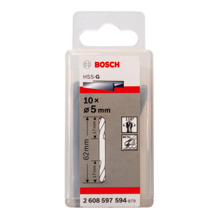 Bosch Doppelendbohrer HSS-G 5 x 17 x 62 mm