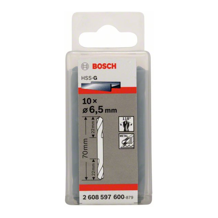 Bosch Doppelendbohrer HSS-G 6,5 x 22 x 70 mm