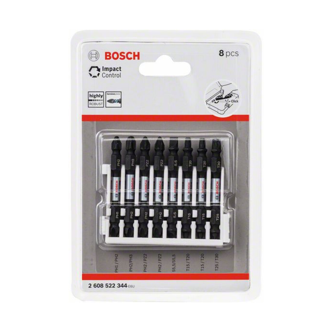 Bosch Doppelklingen Schrauberbit-Set Impact Control 8-teilig diverse 65 mm