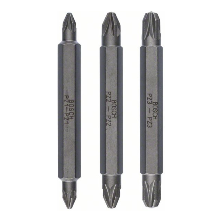 BOSCH Doppelklingenbit-Set 3-teilig PZ1 PZ1 PZ2 PZ2 PZ3 PZ3 60 mm