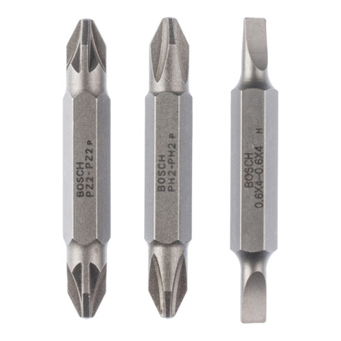 Bosch Doppelklingenbit-Set 3-teilig S0,6x4,0 S0,6x4,0 PH2 PH2 PZ2 PZ2 45 mm
