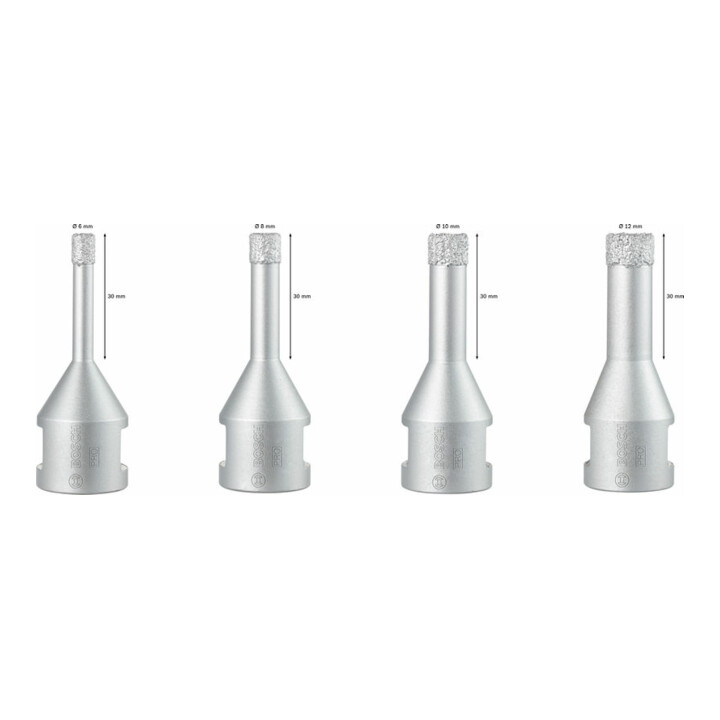 Bosch Dry Speed diamantboren set, 4-delig, 6 - 12 mm