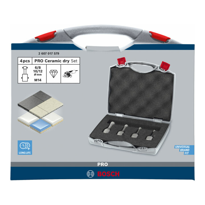 Bosch Dry Speed diamantboren set, 4-delig, 6 - 12 mm