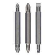 Bosch dubbelbaardbitset 3-delig PH1 PZ1 S 0,6x4,5 PH2 PZ2 S1,0x5,5 60 mm-1
