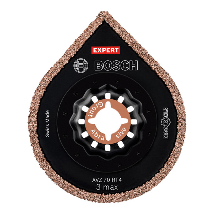 Bosch Expert 3 max AVZ 70 RT4 Platte zum Entfernen von Fugen für Multifunktionswerkzeuge, 70 mm