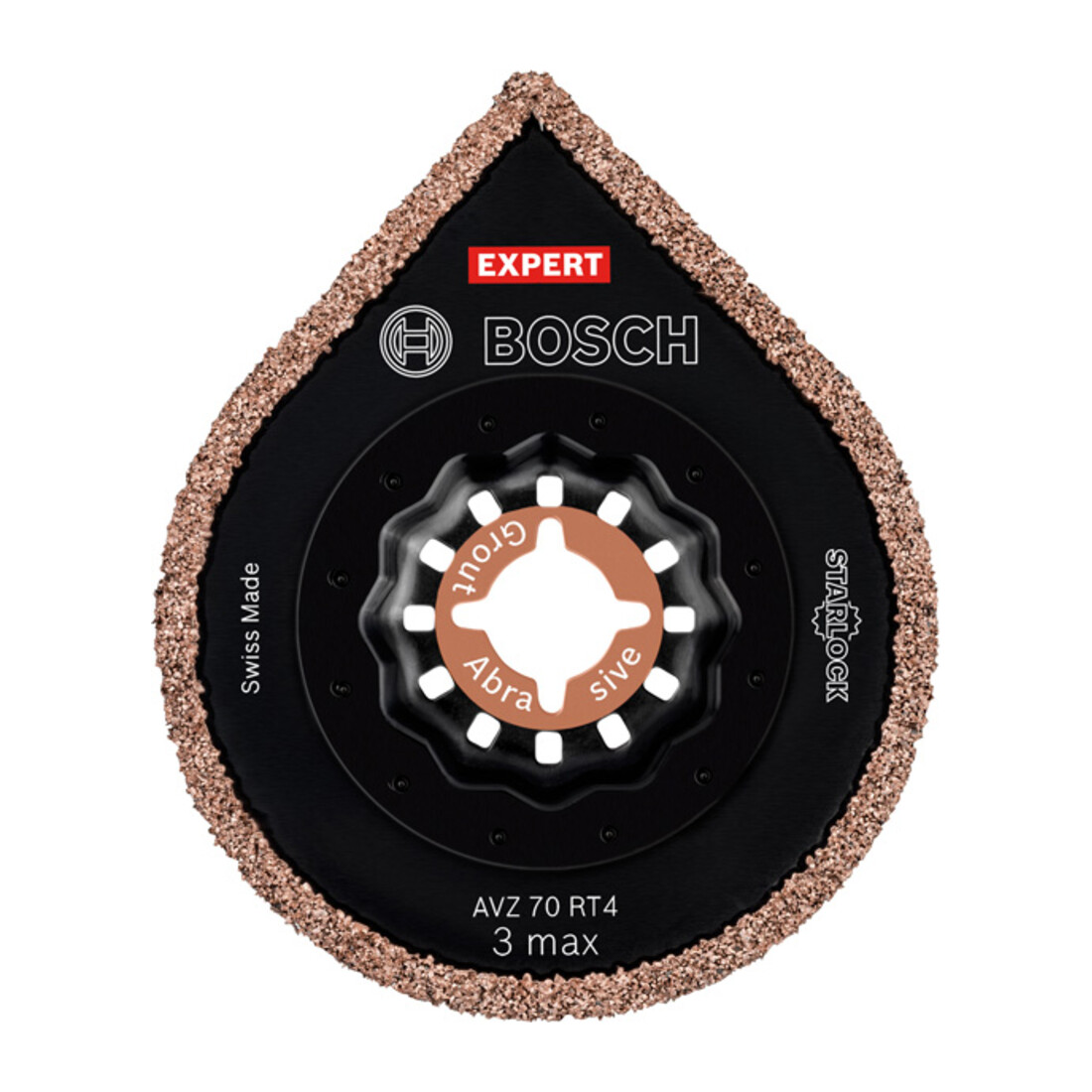 Bosch Expert 3 max AVZ 70 RT4 Platte zum Entfernen von Fugen für Multifunktionswerkzeuge, 70 mm
