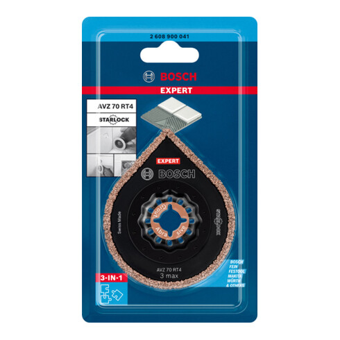 Bosch Expert 3 max AVZ 70 RT4 Platte zum Entfernen von Fugen für Multifunktionswerkzeuge, 70 mm
