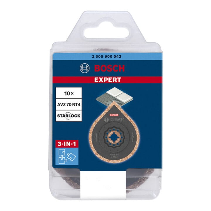 Bosch Expert 3 max AVZ 70 RT4 Platte zum Entfernen von Fugen für Multifunktionswerkzeuge, 70 mm