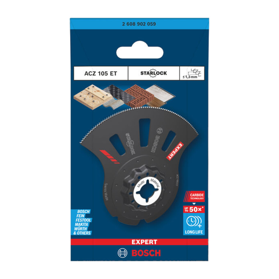 Bosch EXPERT ACZ 105 ET Lama segmentata per sega multi materiale, 80 x 30 mm