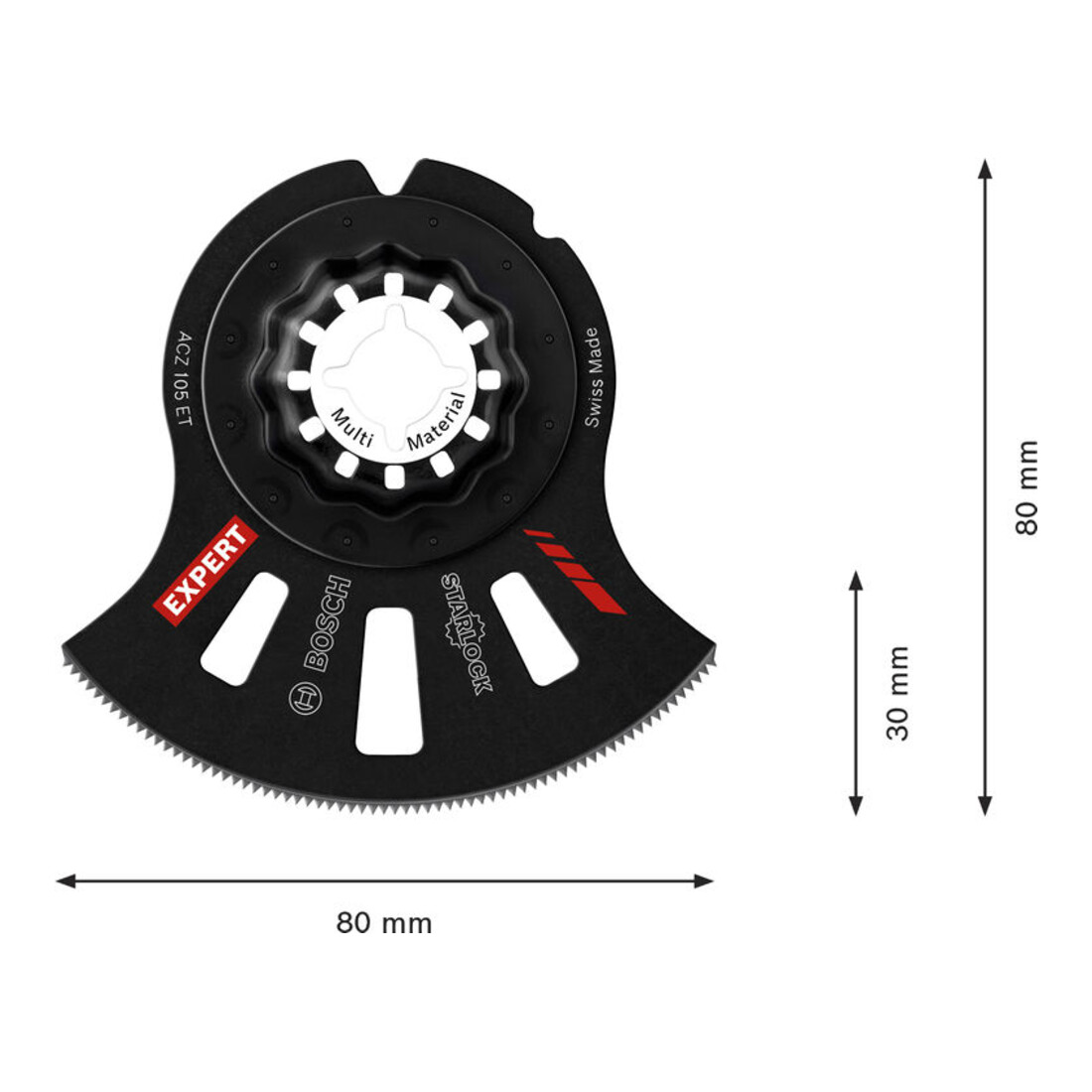 Bosch EXPERT ACZ 105 ET Lama segmentata per sega multi materiale, 80 x 30 mm