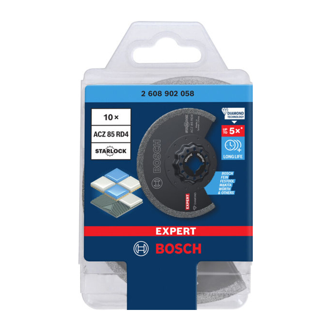 Bosch EXPERT ACZ 85 RD4 voegsegmentzaagblad, 85 mm, 10-dlg.