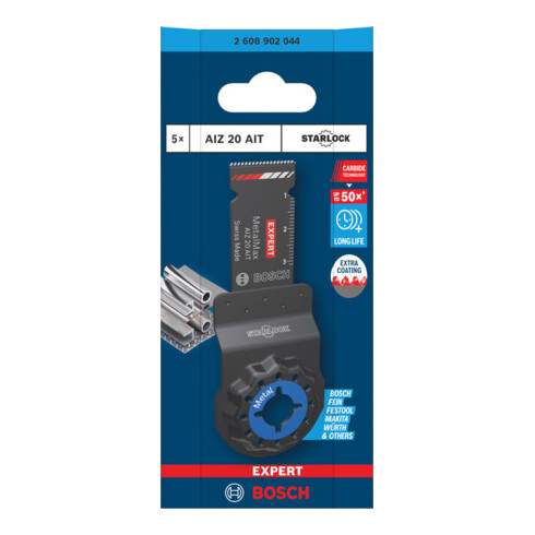 Bosch EXPERT AIZ 20 AIT MetalMax Lama per sega a immersione, 20 x 40 mm, 5 pezzi